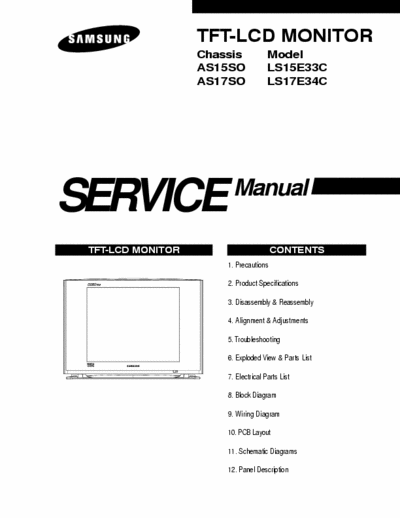 Samsung LS15E33C - LS17E34C TFT-LCD  Service manual